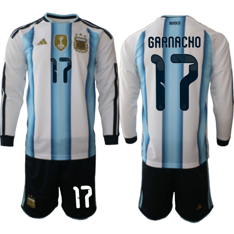 Men Argentina Long sleeve home 0129 style 2026 World Cup Soccer jersey
